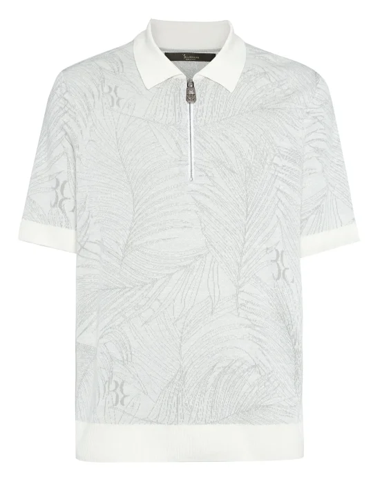 Silk & Lino Zipped Polo Shirt SS