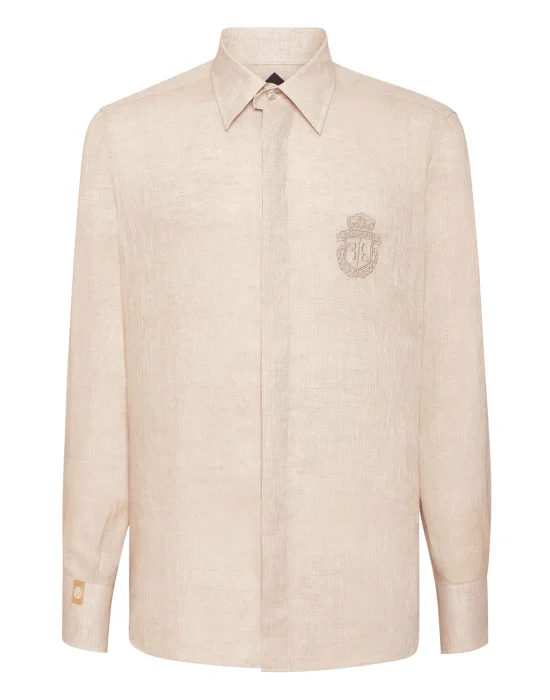 Linen Shirt Silver Cut LS