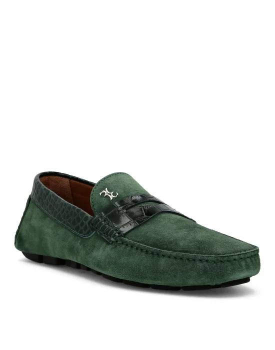Suede Crocco Printed Moccasin