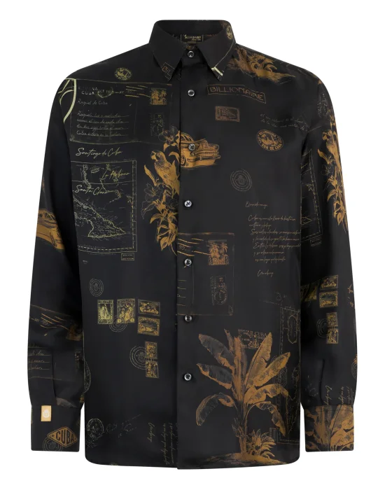 Printed Silk Shirt Letter