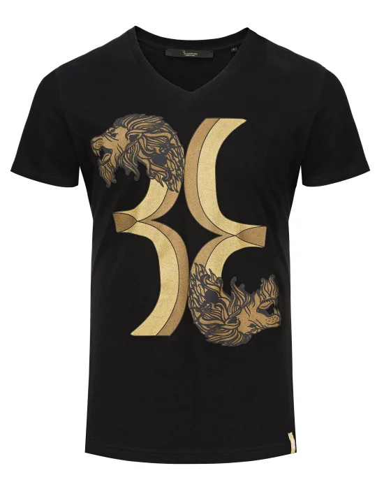 T-shirt V-Neck SS Double Lion