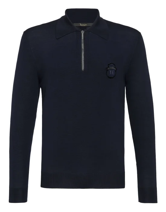Pullover Polo-Neck LS Crest