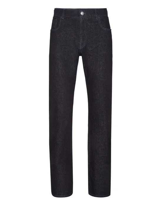 Denim Regular fit elaphe insert Luxury