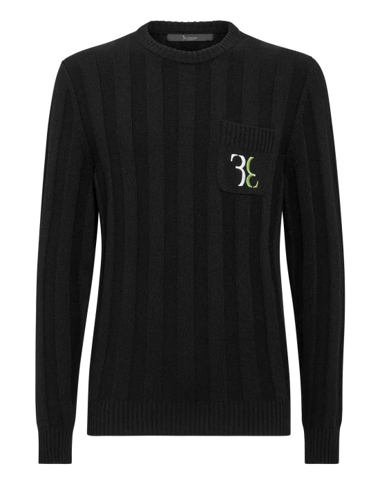 Wool Pullover Round Neck LS Double B