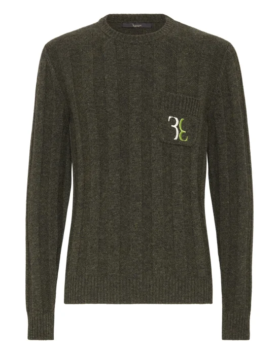 Wool Pullover Round Neck LS Double B