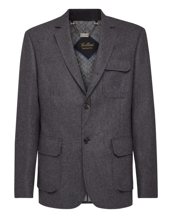 Wool Cashmere Blazer Tailored Fit Crest