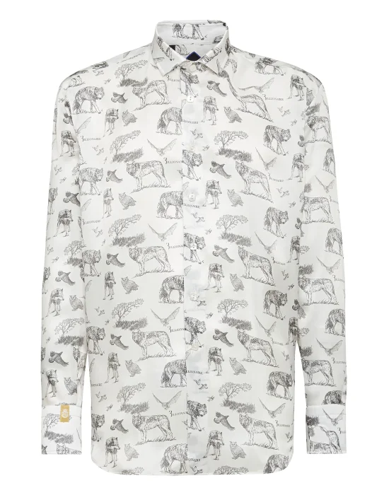 Silk Shirt Gold Cut LS Wolf
