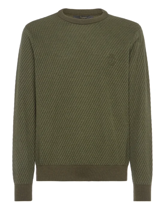 Pullover Round Neck LS Crest