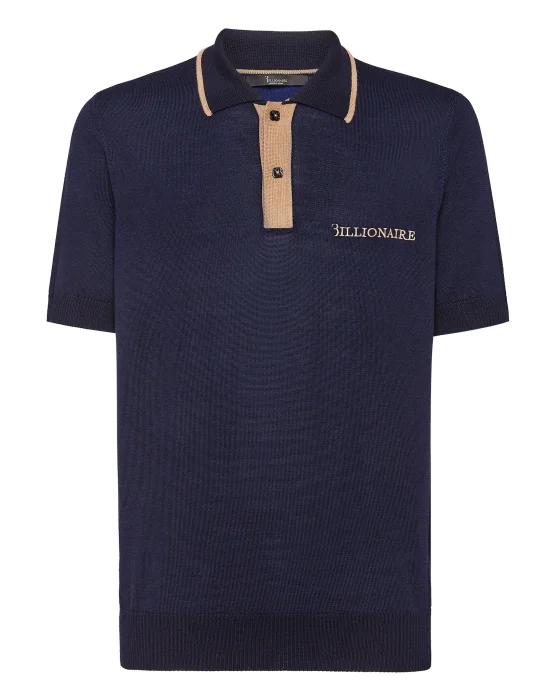 Wool Pullover Polo-Neck SS
