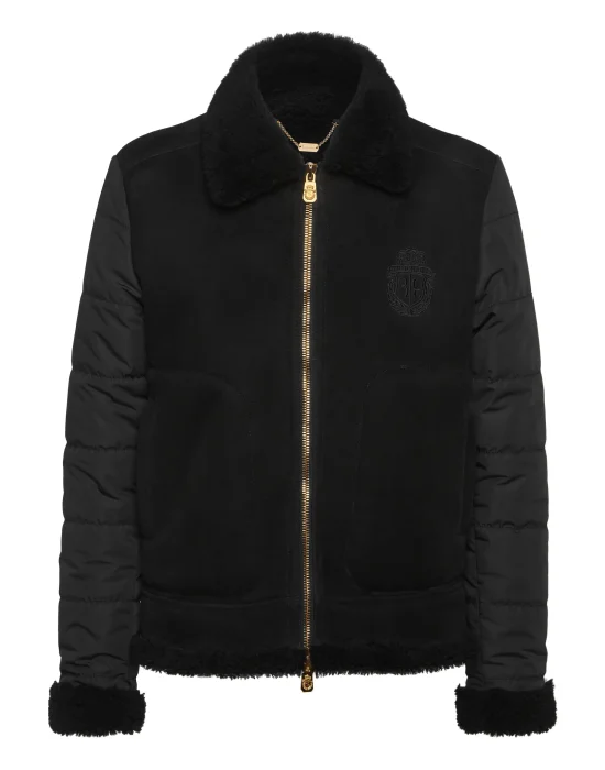 Shearling & Nylon Puffer Jacket