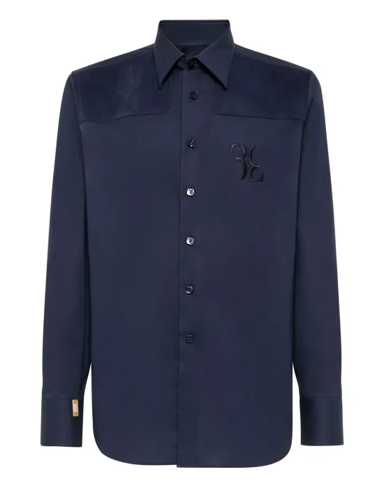 Cotton & Suede Shirt Slim Fit