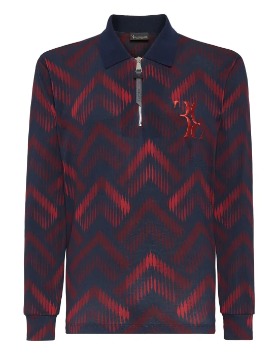 Piquet Polo Shirt LS with Zip