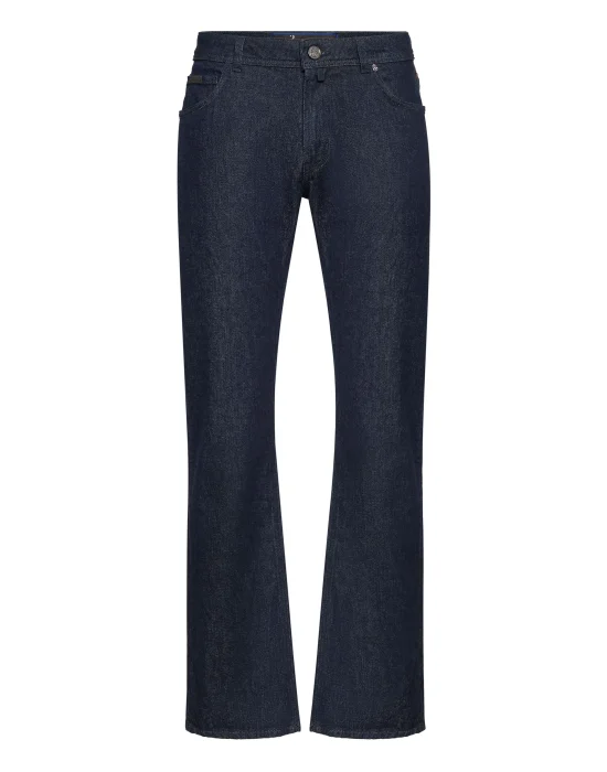 Denim Trousers Regular Cut Python Inserts