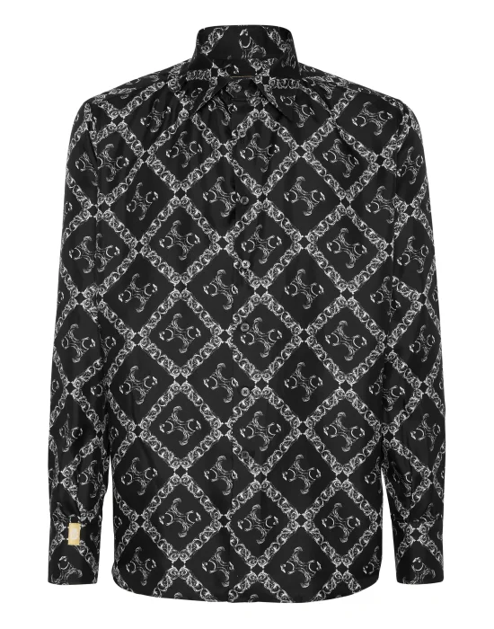 Silk Gold Cut Shirt BB Monogram