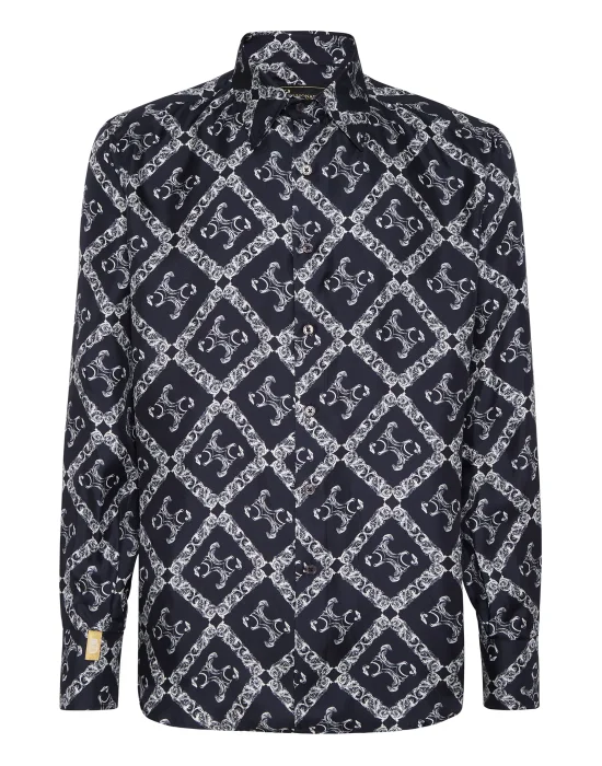 Silk Gold Cut Shirt BB Monogram