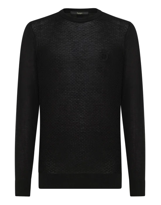 Pullover Round Neck LS Crest