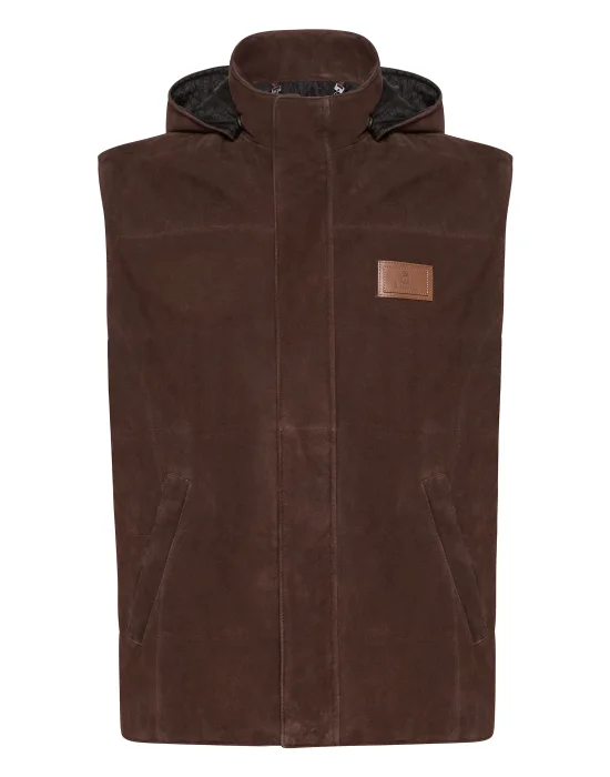 Leather Vest Short Statement