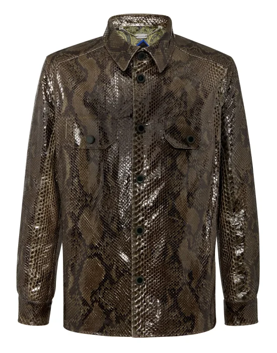 Python Leather Shirts Luxury
