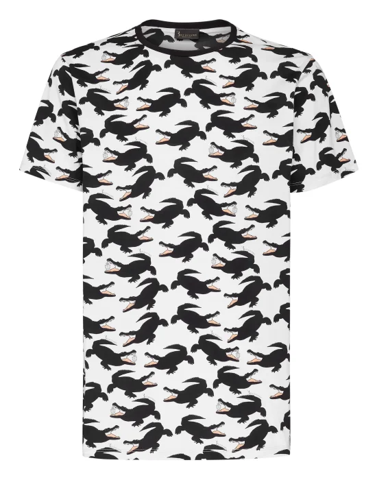 T-shirt Round Neck SS All over print Crocodile