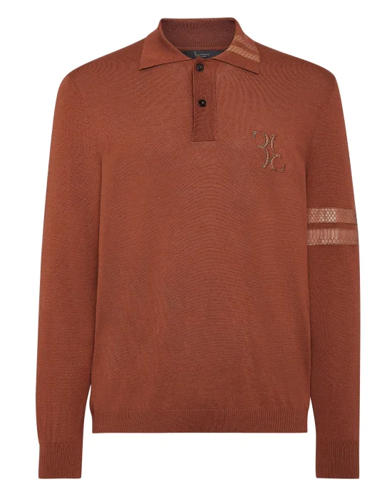 Knit Pullover Polo-Neck LS
