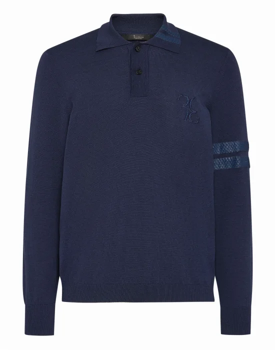 Knit Pullover Polo-Neck LS