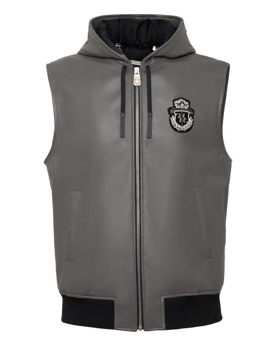 Sleeveless Leather Vest