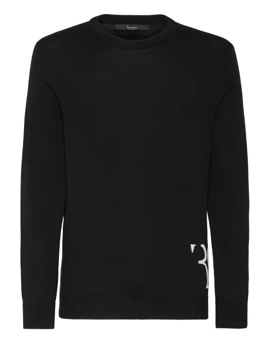 Wool and Silk Pullover Round Neck LS