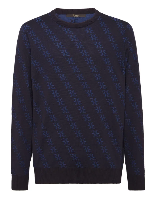 Wool and Silk Pullover Round Neck LS