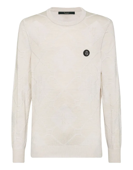 Silk/Wool Pullover Round Neck LS