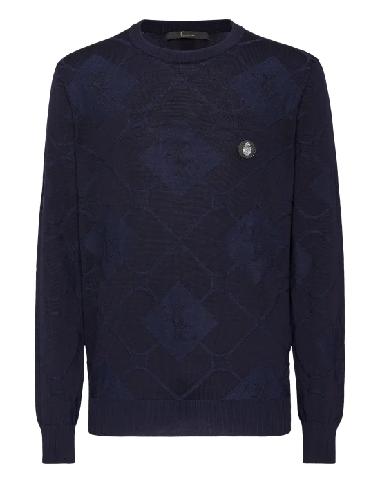 Silk/Wool Pullover Round Neck LS