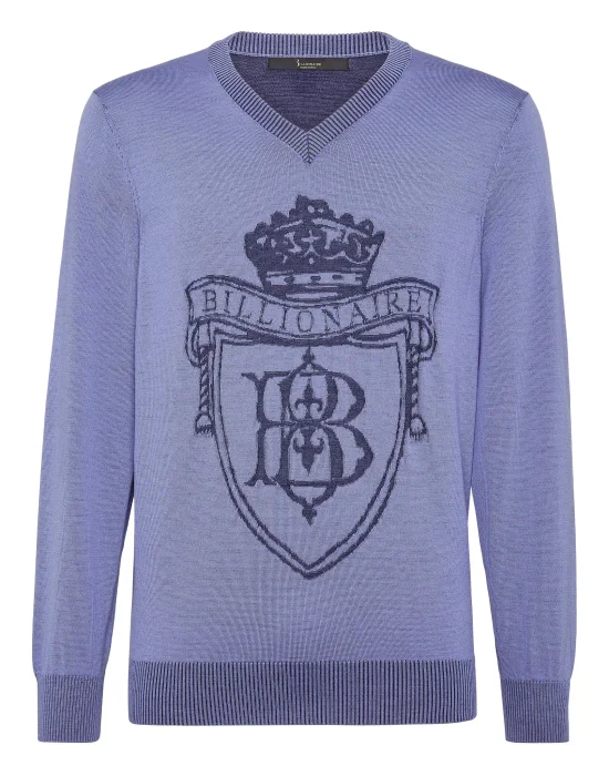 Silk/Wool Pullover V-Neck LS