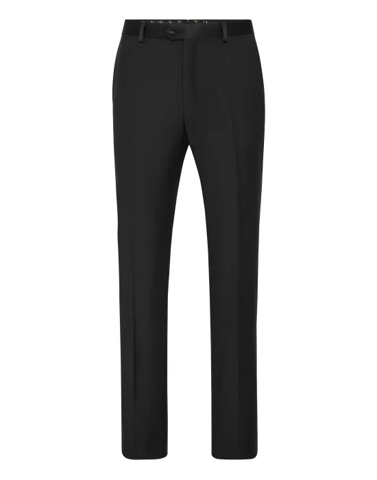 Wool Satin Smocking Trousers