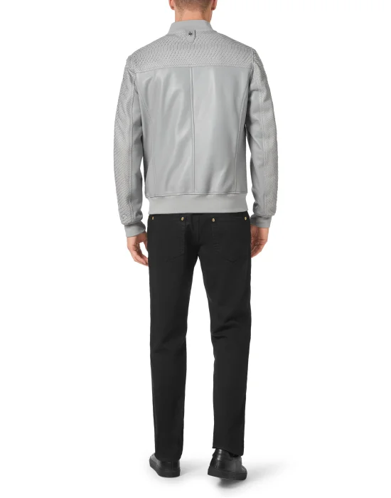 Python Leather Bomber