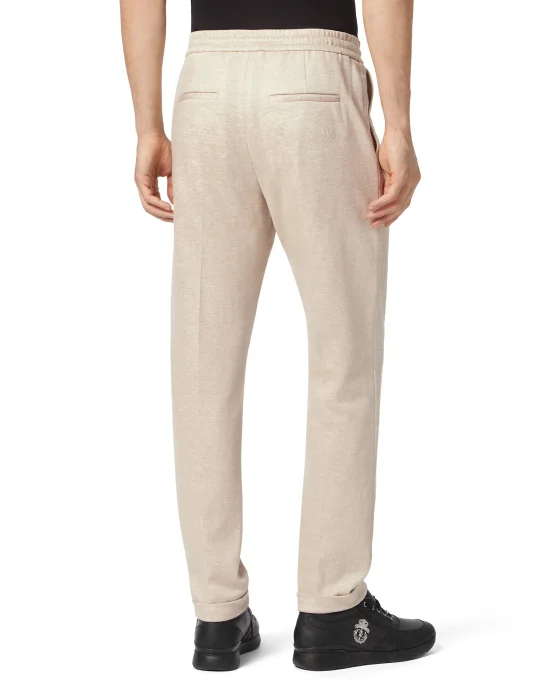 Linen Cotton Jogging Trousers