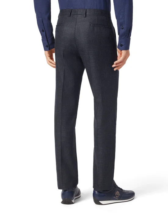 Wool Silk Linen Long Trousers