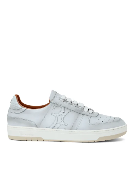 Croco Printed Leather Lo-Top Sneakers