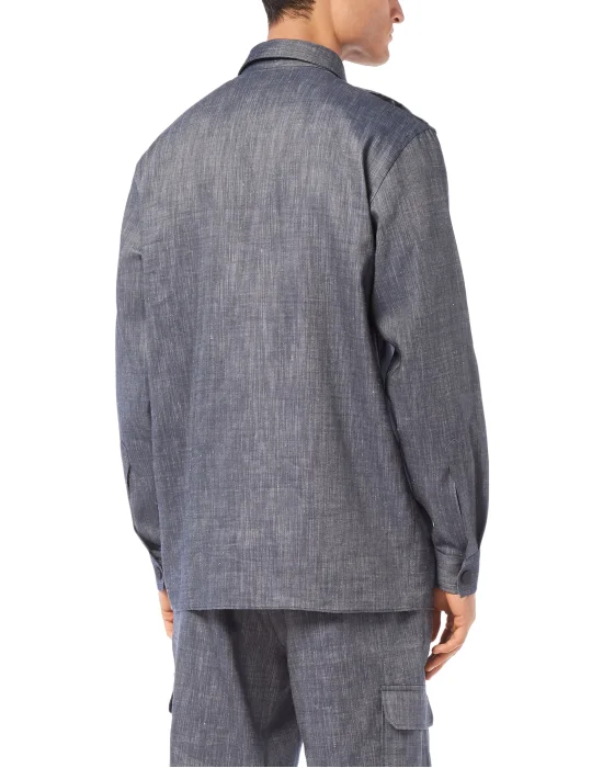 Pinstripe Overshirt LS