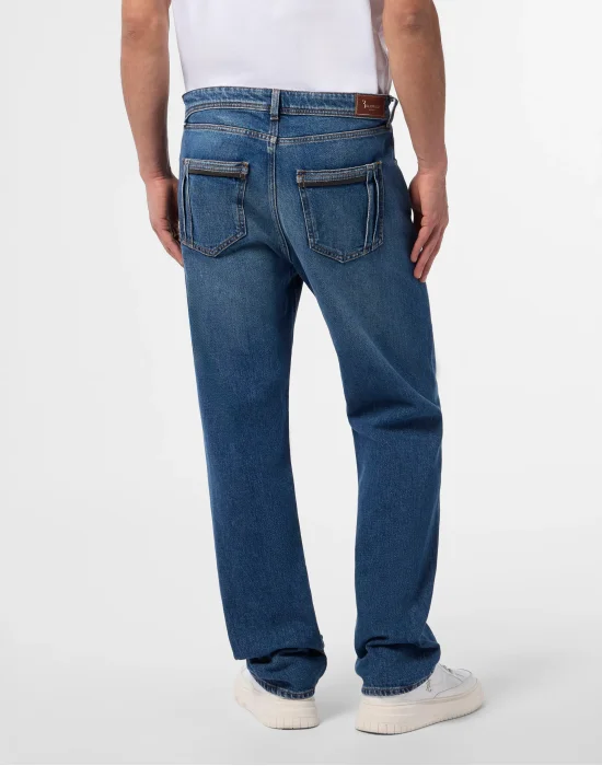 Relaxed Fit Jeans Leather Details