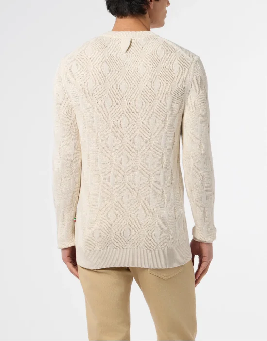 Wool Silk Roundneck Pullover Braids