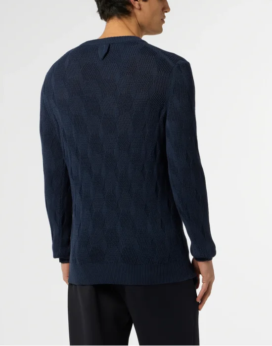 Wool Silk Roundneck Pullover Braids