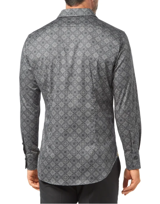Shirt Silver Cut LS/Milano Floral Geometric
