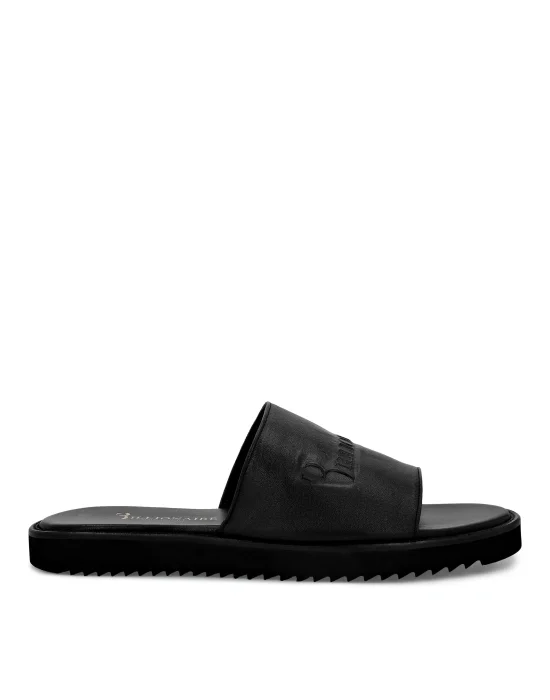 Leather Flat Gummy Sandals