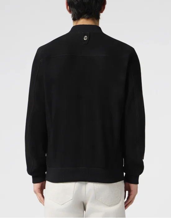 Light Suede Bomber Python Inserts