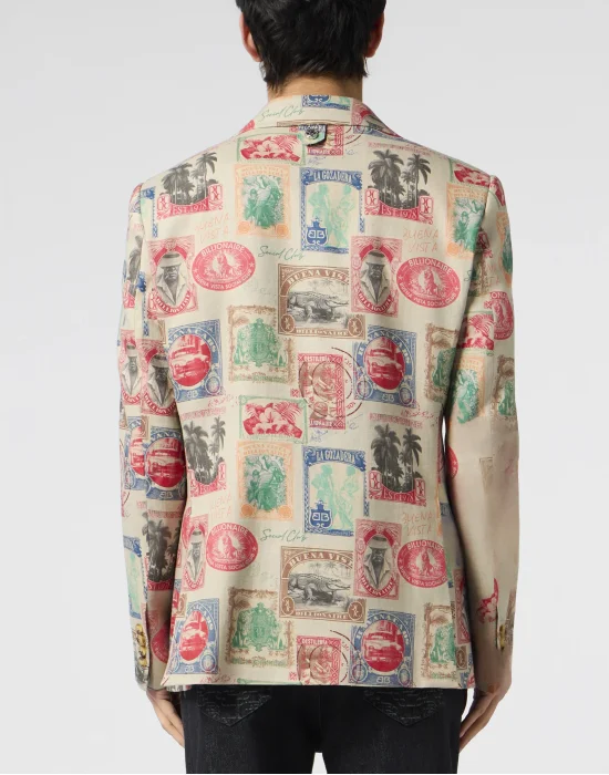 Printed Linen Blazer Gigolo Fit