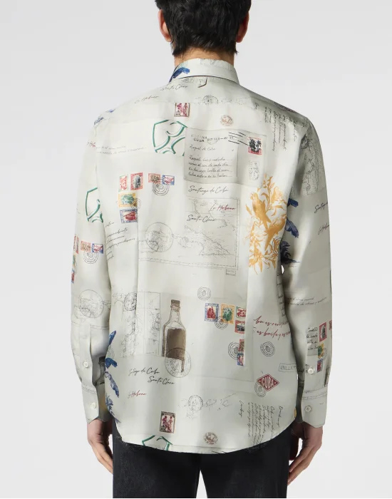 Printed Silk Shirt Letter
