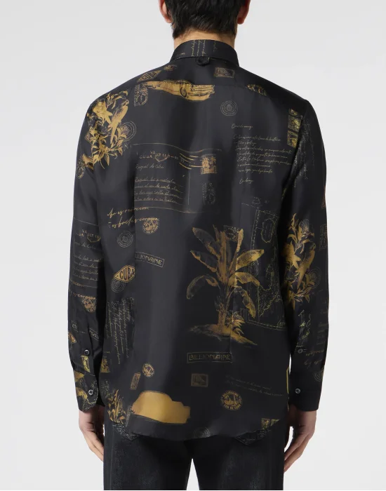 Printed Silk Shirt Letter