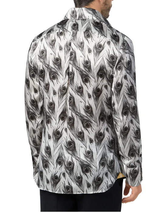 Silk Shirt Silver Cut LS/Flavio Feathers