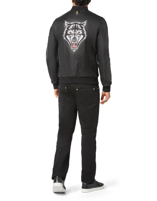 Leather Bomber Wolf