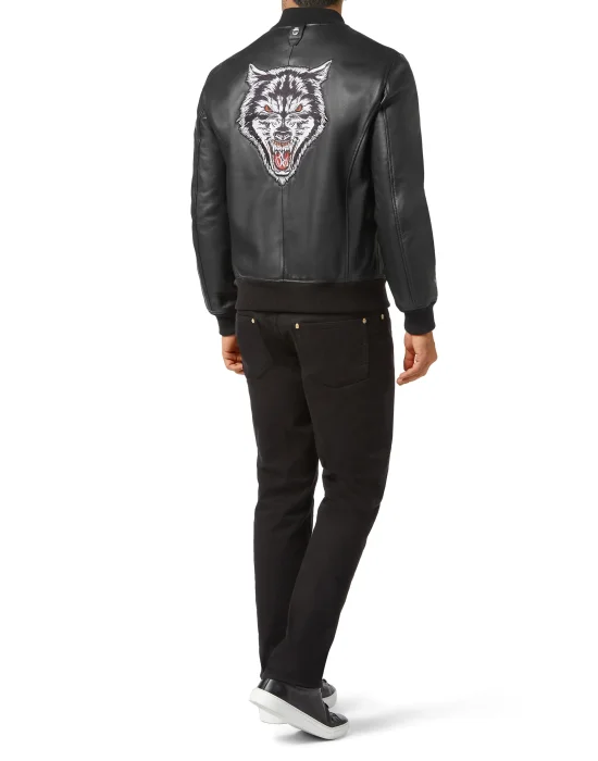 Leather Bomber Wolf