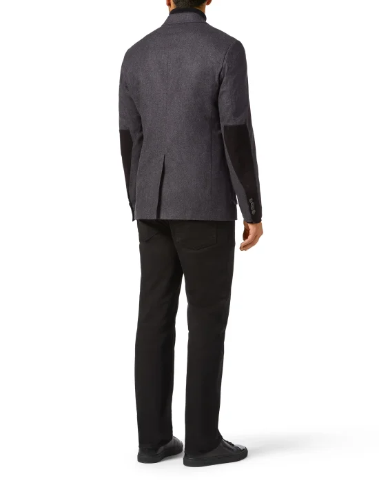 Wool Cashmere Blazer Tailored Fit Crest